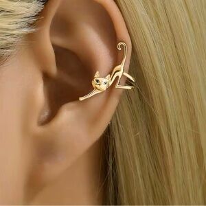 Cat Ear Cuff Earring 24k Gold Plated new